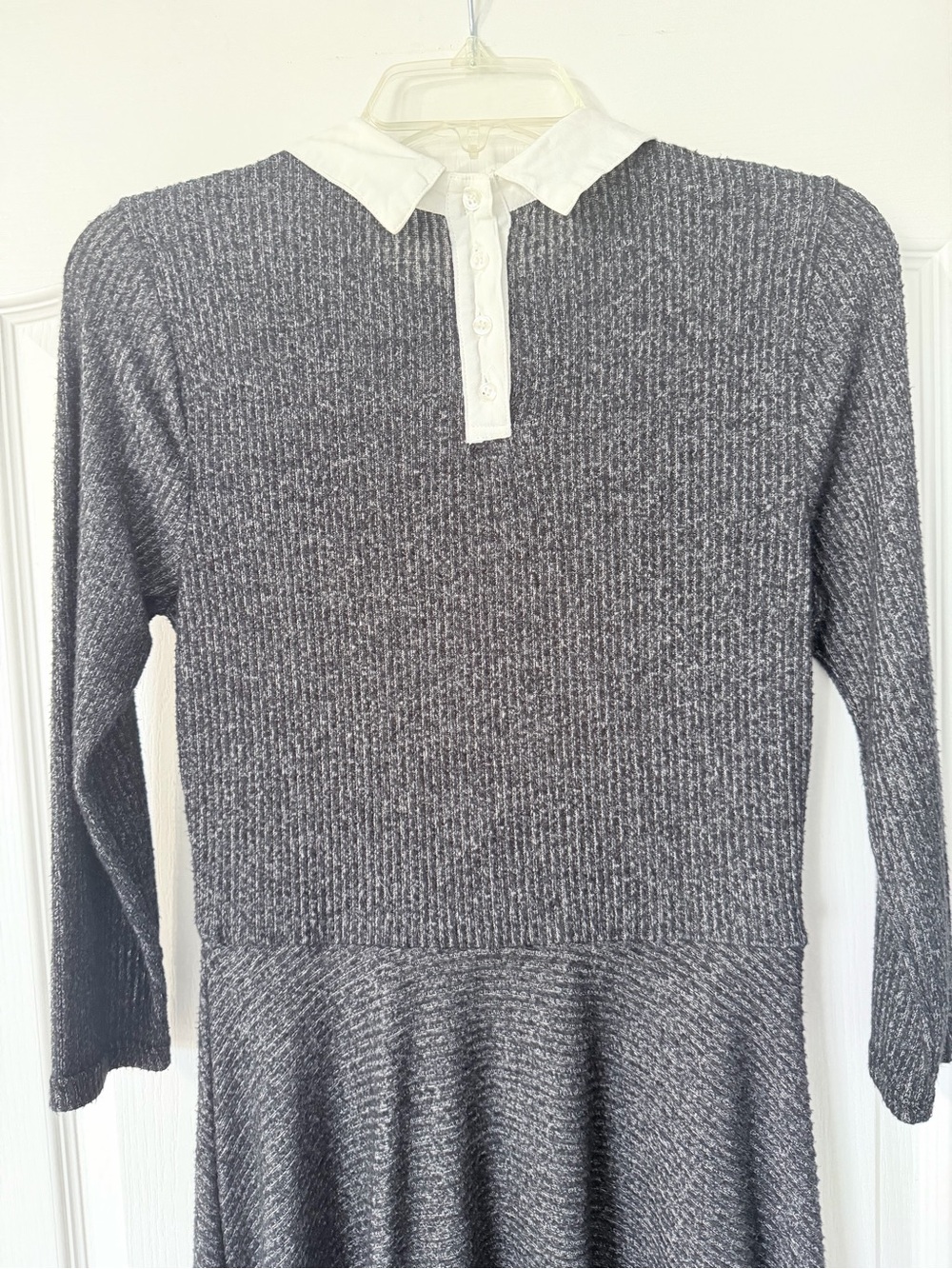 {ModCloth} Vintage Ultra-Soft Gray Knit Dress with White Peter Pan Collar - Picture 8 of 11